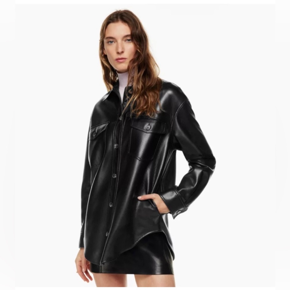 Aritzia Wilfred The Ganna faux leather Shirt Jacket